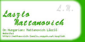 laszlo mattanovich business card