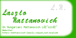 laszlo mattanovich business card